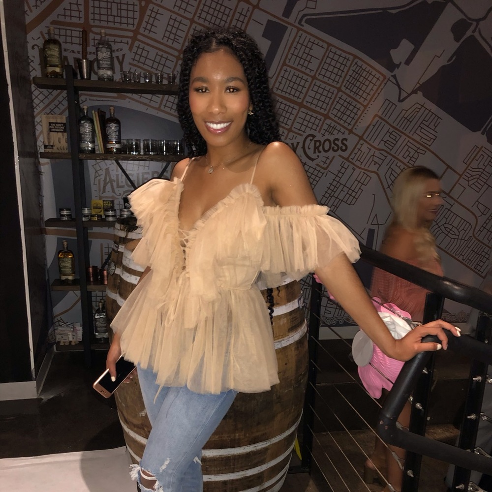 Sheer peplum top